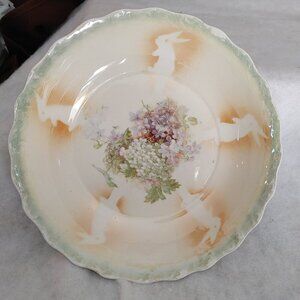 Beautiful Blossom Dish with Stenciled Rabbits